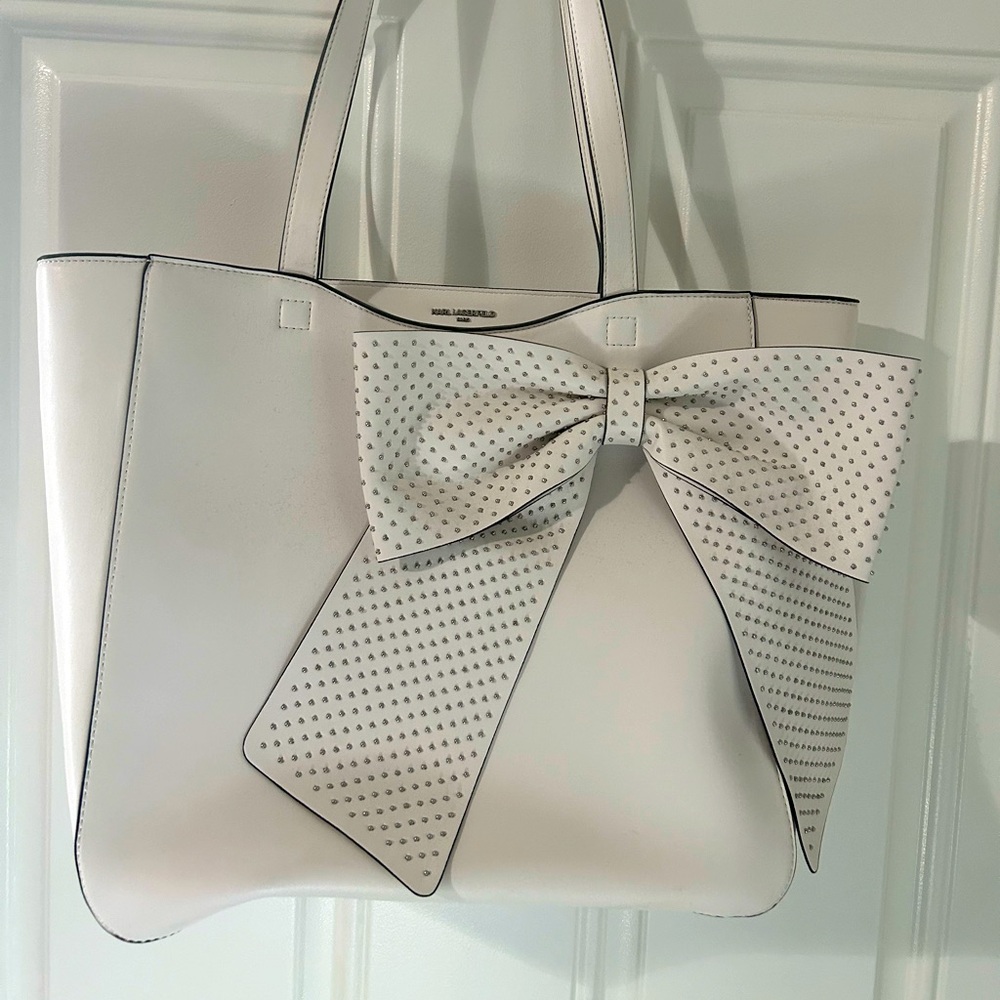 Karl Lagerfeld tote purse with bow